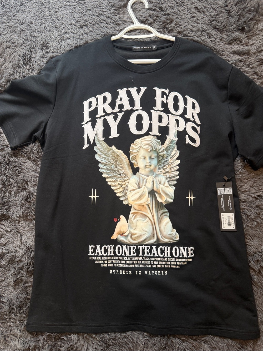 Pray For My Opps Graphic Tee - Black